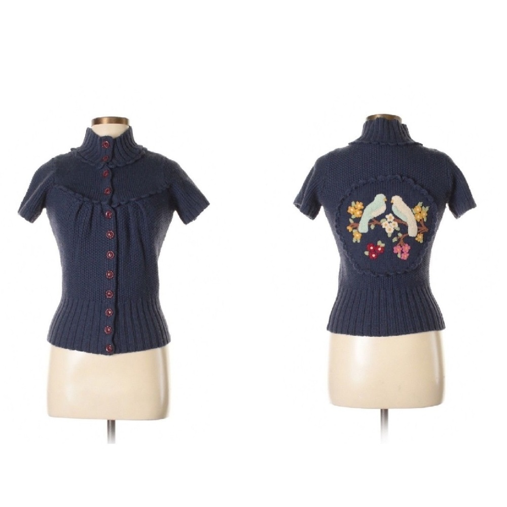 Anthropologie Lovebirds Cardigan by Moth Sz S RARE